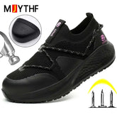 Latest Women Work Shoes Puncture-Proof Safety Shoes Non-slip Platform Sneakers Women Steel Toe Shoes Comfort Security Boots Lady Khamik Shop Online