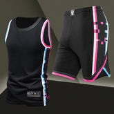 Summer Daily Outdoor Leisure Trend Versatile Sportswear Men Fashion Trend Sports Sleeveless Vest Five Quarter Shorts 2-piece Set Khamik Shop Online