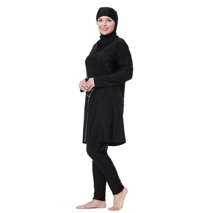 H1029 Muslim Women Fullcoverage  Long Sleeves Cover Up Burkinis Three Pieces Plus Size Swimwear Suits Khamik Shop Online