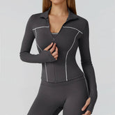 Yoga Clothes Women Sport Jacket Running Long Sleeve Shirt Sports Jackets Top Workout Coat Gym Training Clothing Workout Yoga Top Khamik Shop Online