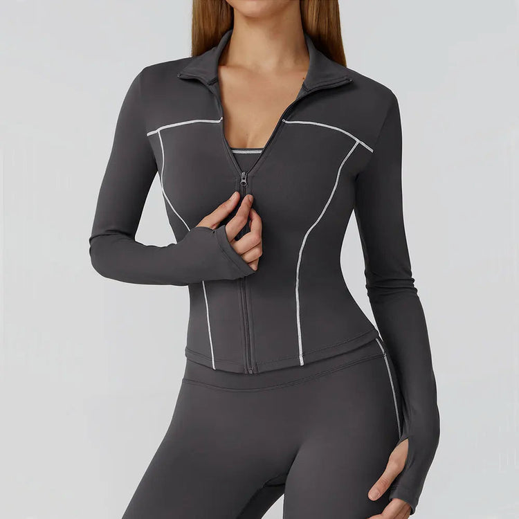 Yoga Clothes Women Sport Jacket Running Long Sleeve Shirt Sports Jackets Top Workout Coat Gym Training Clothing Workout Yoga Top Khamik Shop Online
