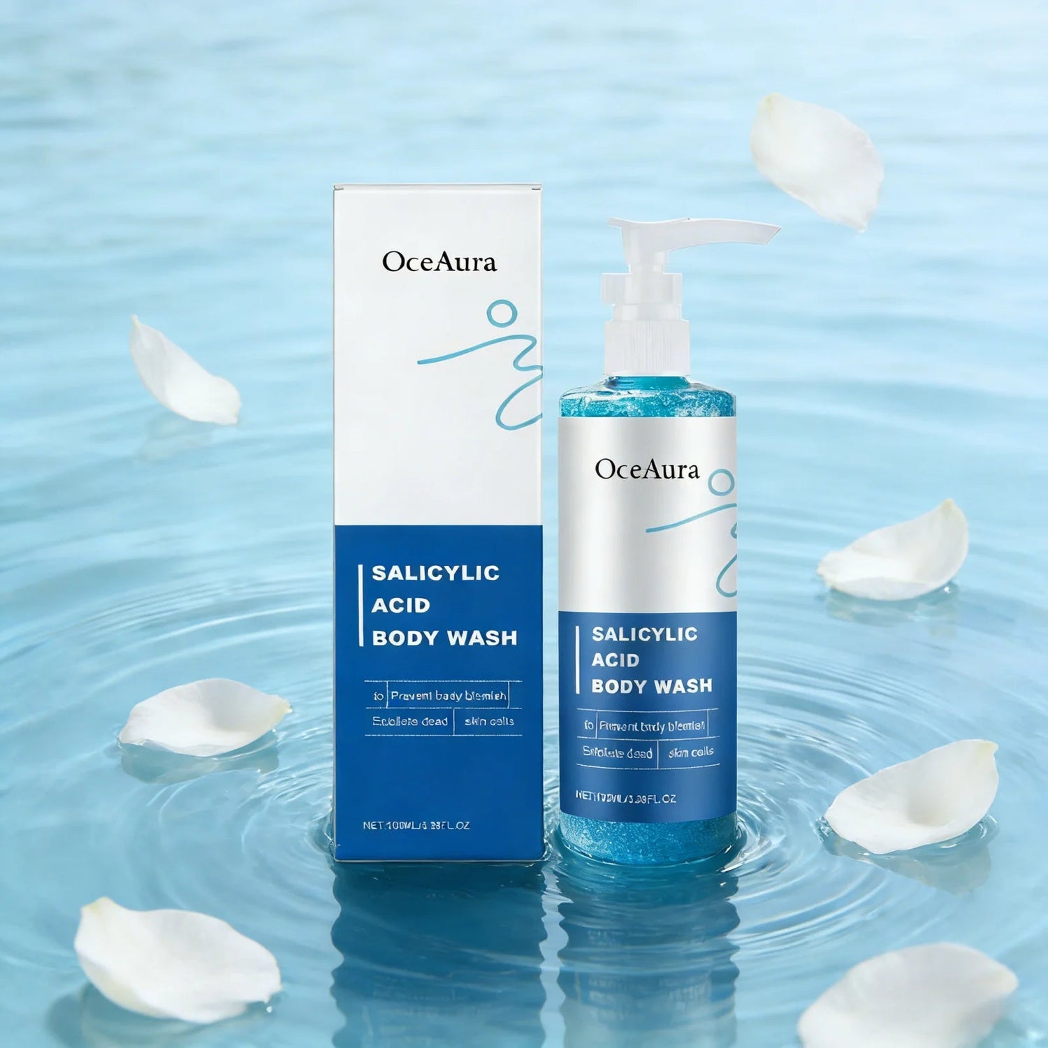 OceAura Salicylic Acid Shower Gel Professional Skin Cleaning Oil Control Smooth Body Blemish Remover Exfoliating Body Wash 100ml Khamik Shop Online