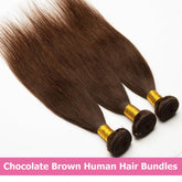 Straight Chocolate Brown Remy Hair Bundles Human Hair Extensions 100g/Pcs 1/3/4 Bundles Deals for Women Human Hair Weaving Wefts Khamik Shop Online