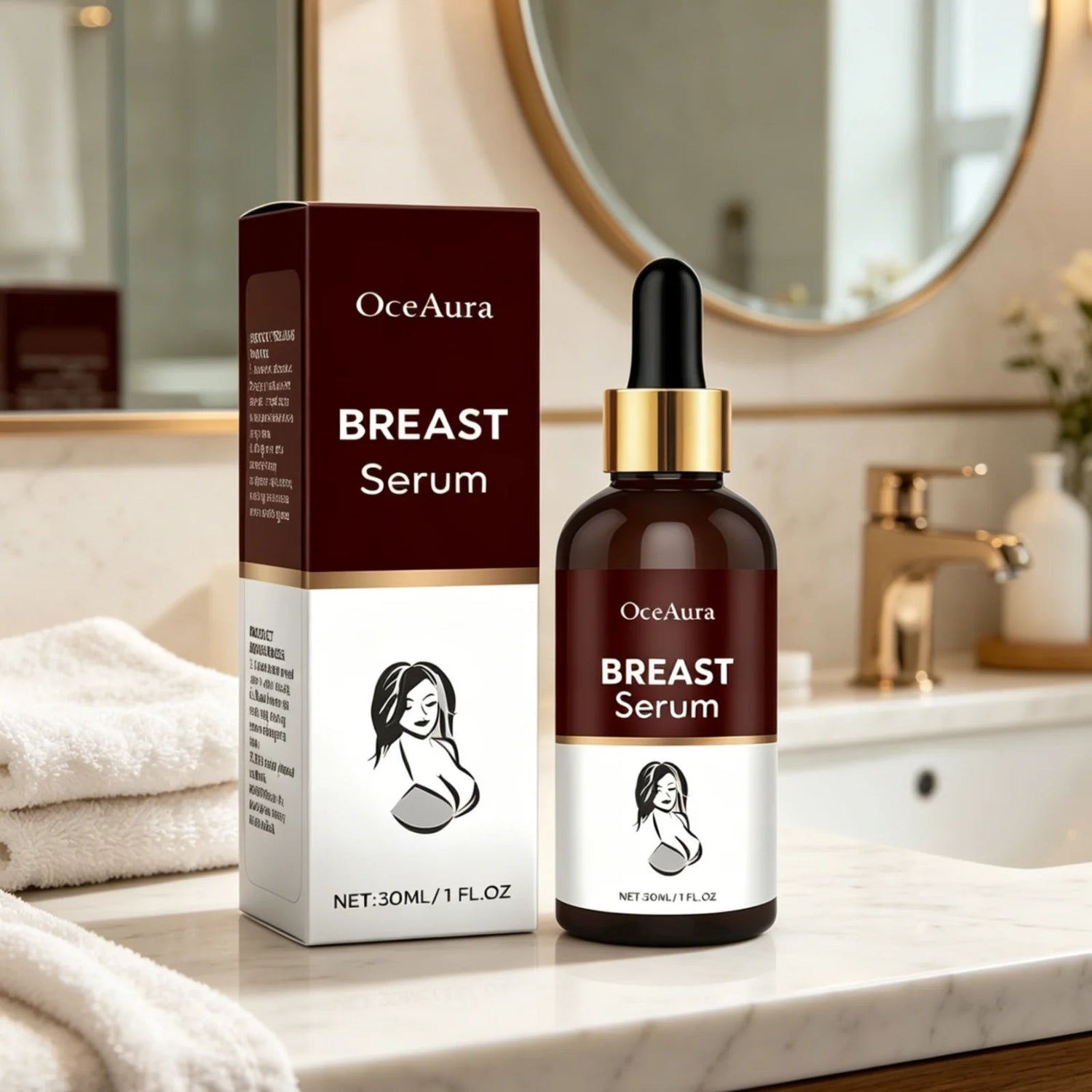 OceAura Breast Care Serum Lifting Skin Firming Anti Sagging Deep Nourishing Hydrating Gentle Formula Breast Essential Serum 30ml Khamik Shop Online