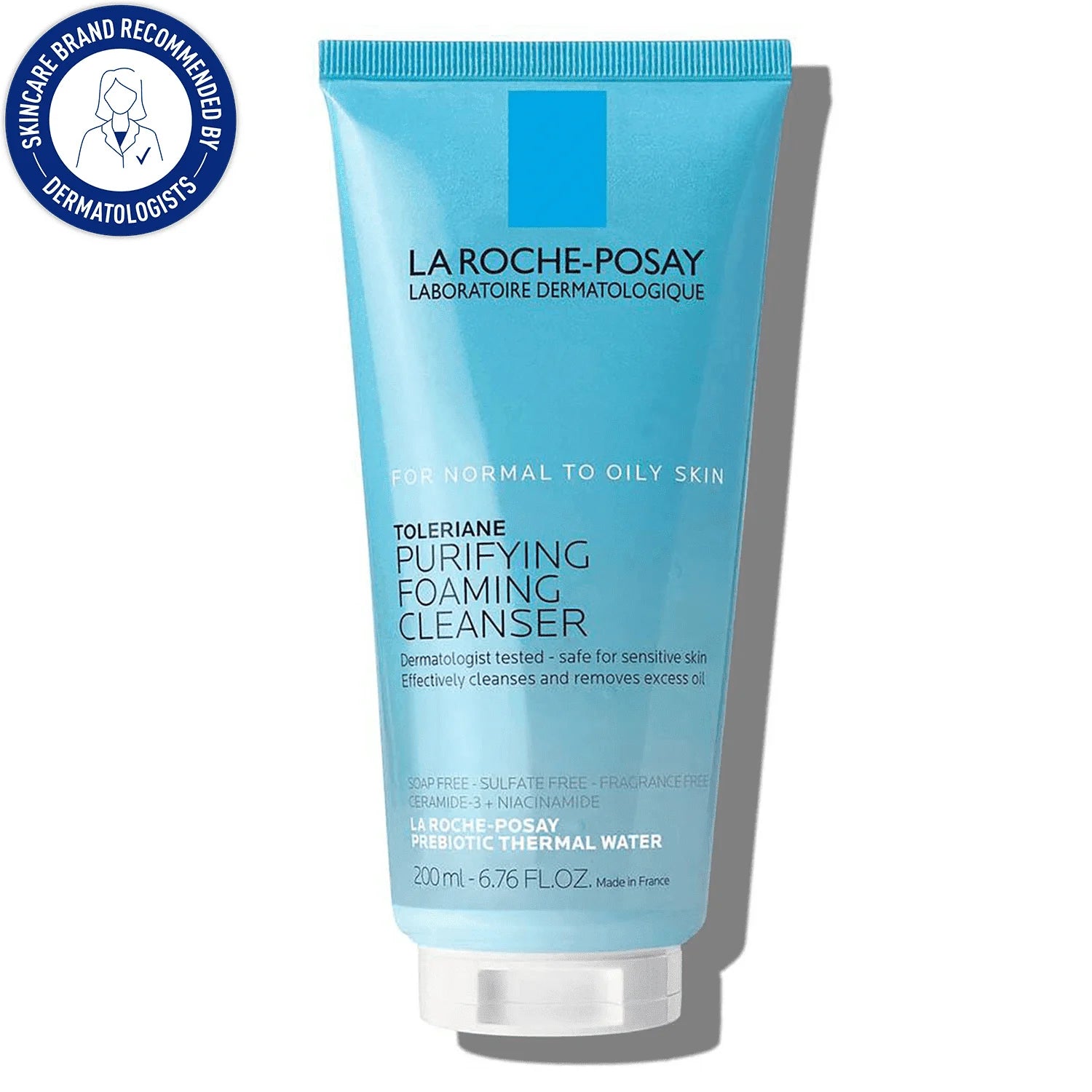 Toleriane Purifying Foaming Face Wash for Oily and Normal Skin, Oil-Free Facial Cleanser, 6.76 Fl Oz
