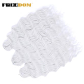 FREEDOM Synthetic Curly Braiding Hair Extensions 24 Inch/60 cm Long Deep Wavy Twist Crochet Braids Hair Ombre Brown Rainbow Hair Khamik Shop Online