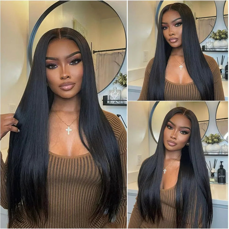 Natural Black Bone Straight Human Hair Front Wig 360 13x6 13x4 7x6 HD Lace Brazilian Human Hair Natural Hairline No Shed No Tangle For Women Daily Work Party Wear 38 40 Inch Khamik Shop Online