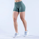 No Logos Shorts | 4.5" leggings Low Ribbed Rise Cycling Women Yoga Workout Clothes Gym Scrunch Bum Seam Seamless Fitness Tights Khamik Shop Online