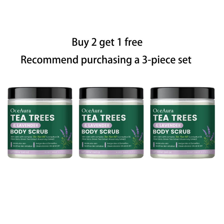 OceAura Tea Trees Lavender Body Scrub Gentle Skin Deep Cleansing Exfoliating Soothing Moisturizing Detoxifying Body Care Scrub  Khamik Shop Online
