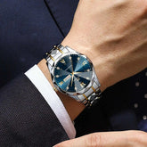 VA VA VOOM Hot Selling Original Blue Gold Quartz Watch Men Fashion High Quality Japanese Movement Gold Stainless Steel Fashion Clock Sports Gift Watch Men Rhombus Design Business Quartz Watch Men Fashion Gold Clock Sports Gift Watch for Men Khamik Shop Online