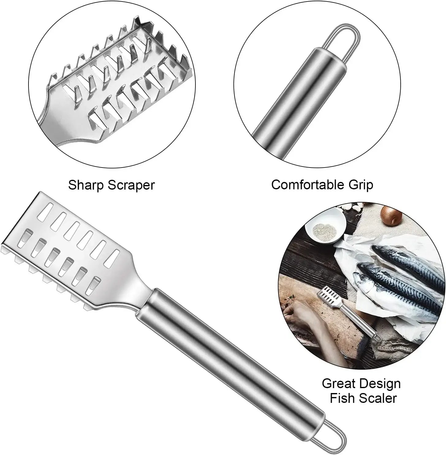 STLL Stainless Steel Fish Scale Remover Cleaner Kitchen Fish Scaler Fish  Graters Kitchen Gadgets Khamik Shop Online