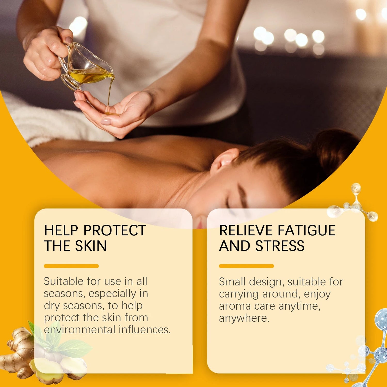Ginger Essential Oil For Relaxing Body Massage Oil ﻿Relieve Muscle Fatigue Improve Rough Repair Damaged Skin Hydrating Essence Khamik Shop Online