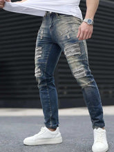 Men’s Ripped Stretch Jeans – Navy High Street | Urban Cool 25 Edition Carmine Juneberry