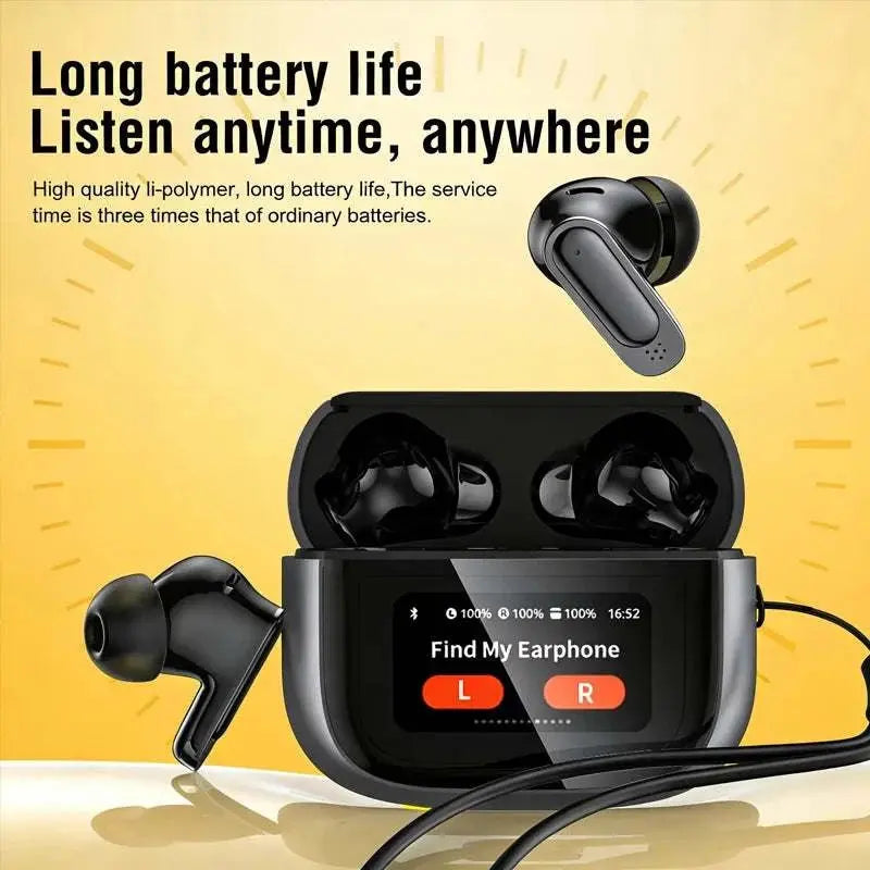 Lenovo V11 TWS Wireless Earphones Touch Screen Digital Display Bluetooth Headset In Ear ANC Noise Reduction Headphone With Mic Khamik Shop Online