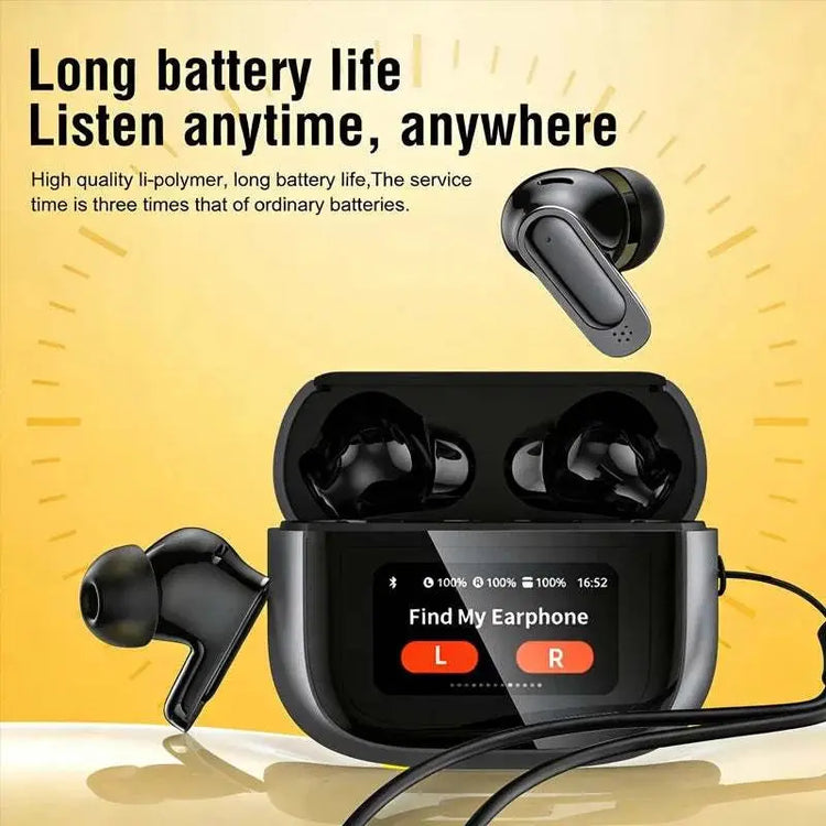 Lenovo V11 TWS Wireless Earphones Touch Screen Digital Display Bluetooth Headset In Ear ANC Noise Reduction Headphone With Mic Khamik Shop Online