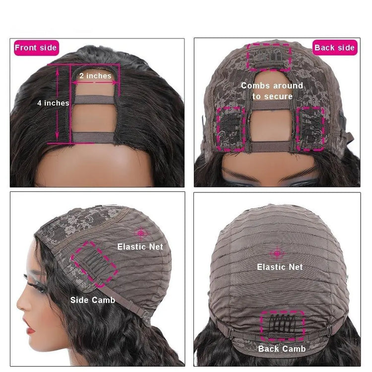 U Part Wig Kinky Curly Human Hair Wigs For Black Women Brazilian Remy Cerise Alfie