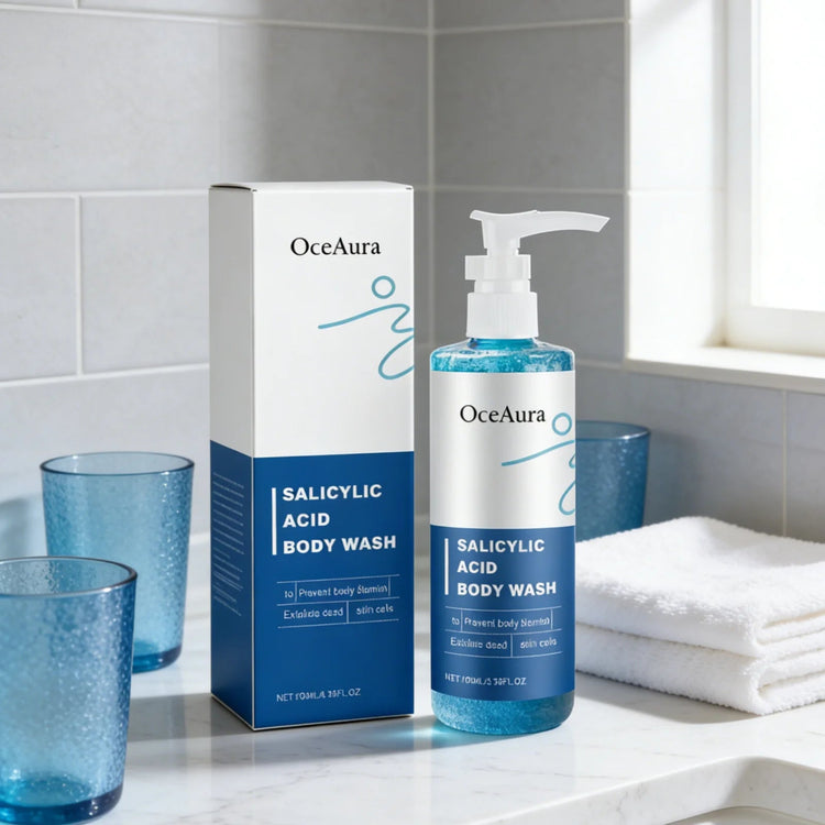 OceAura Salicylic Acid Shower Gel Professional Skin Cleaning Oil Control Smooth Body Blemish Remover Exfoliating Body Wash 100ml Khamik Shop Online