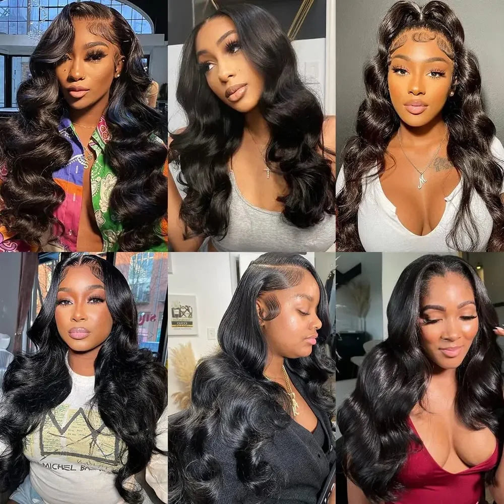 Body Wave Human Hair Bundles with Frontal Malaysian Virgin Hair Weave 3 Bundles with 13x4 Lace Frontal Hair Natural Black Khamik Shop Online