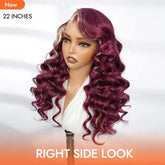 Perruque Alipearl Hair 13x4 bordeaux 99J avec ombré blond cheveux humains ondulés sans colle