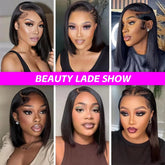 Glueless Wigs Human Hair Pre Plucked Wear and Go 5X5 Pre Cut HD Lace Closure Bob Wig Straight Short Bob Wig Human Hair for Women Khamik Shop Online