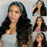 Body Wave Headband Human Hair Wig Machine Made Human Hair Wig Ready To Wear Headband Body Wave Remy Human Hair Wigs for Women Khamik Shop Online