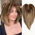 12 Inch Light Brown Ombre Middle Part Lace Front Topper 100% Remy Human Hair Topper Hair Pieces with Clips Extensions for Women Khamik Shop Online