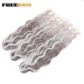 FREEDOM Synthetic Curly Braiding Hair Extensions 24 Inch/60 cm Long Deep Wavy Twist Crochet Braids Hair Ombre Brown Rainbow Hair Khamik Shop Online