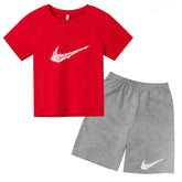 Summer Brand White T-shirt+Shorts Two-piece Set Kids New Clothing Fashion Letter Boy Girl3-13Yrs Sports Short-sleeved Casual Set Khamik Shop Online