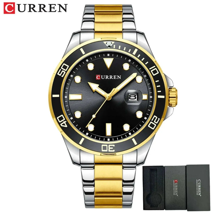 CURREN New Green Water Ghost Series Brand High-end Luxury Watches Automatic Watch Men All Steel Waterproof Quartz Watch Gifts Khamik Shop Online