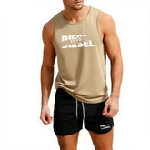 Summer Casual Trendy Tank Set Outdoor Jogging Basketball Training Sportswear European Size Vest+Beach Shorts Men&