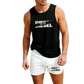 Summer Casual Trendy Tank Set Outdoor Jogging Basketball Training Sportswear European Size Vest+Beach Shorts Men&