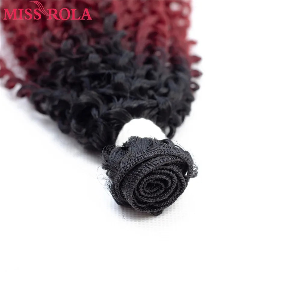 Miss Rola Ombre Hair Bundles Synthetic Kinky Curly Hair Extensions Sew In Hair Weaves 18-22 inch 6pcs/Pack 200g Hair Wefts Khamik Shop Online