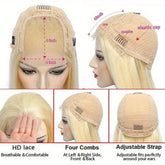 613 Blonde Human Hair Wig HD Lace Front Pre Plucked Natural Hairline Straight Blonde Lace Frontal Wig for Women 13x4 13x6 4x4 Khamik Shop Online