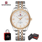 NAVIFORCE Men Elegant Business Stainless Steel Watch 30M Waterproof Luminous Hands Japan Movement Wristwatch Gifts box Khamik Shop Online