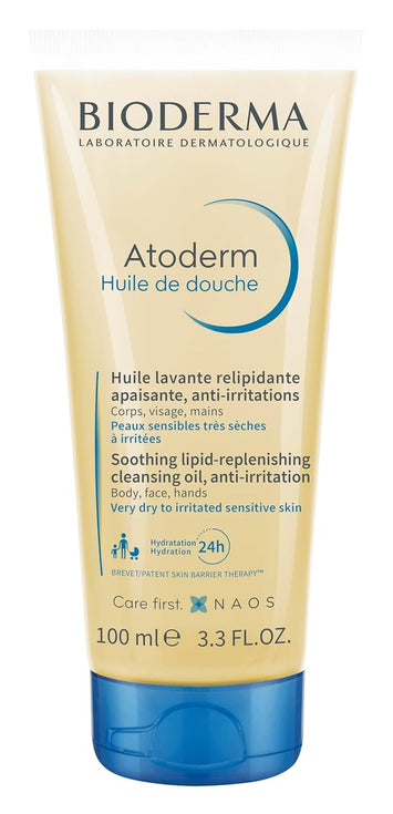 Bioderma Atoderm Shower Oil, Cleansing Oil for Face & Body, Nourishing Cleansing