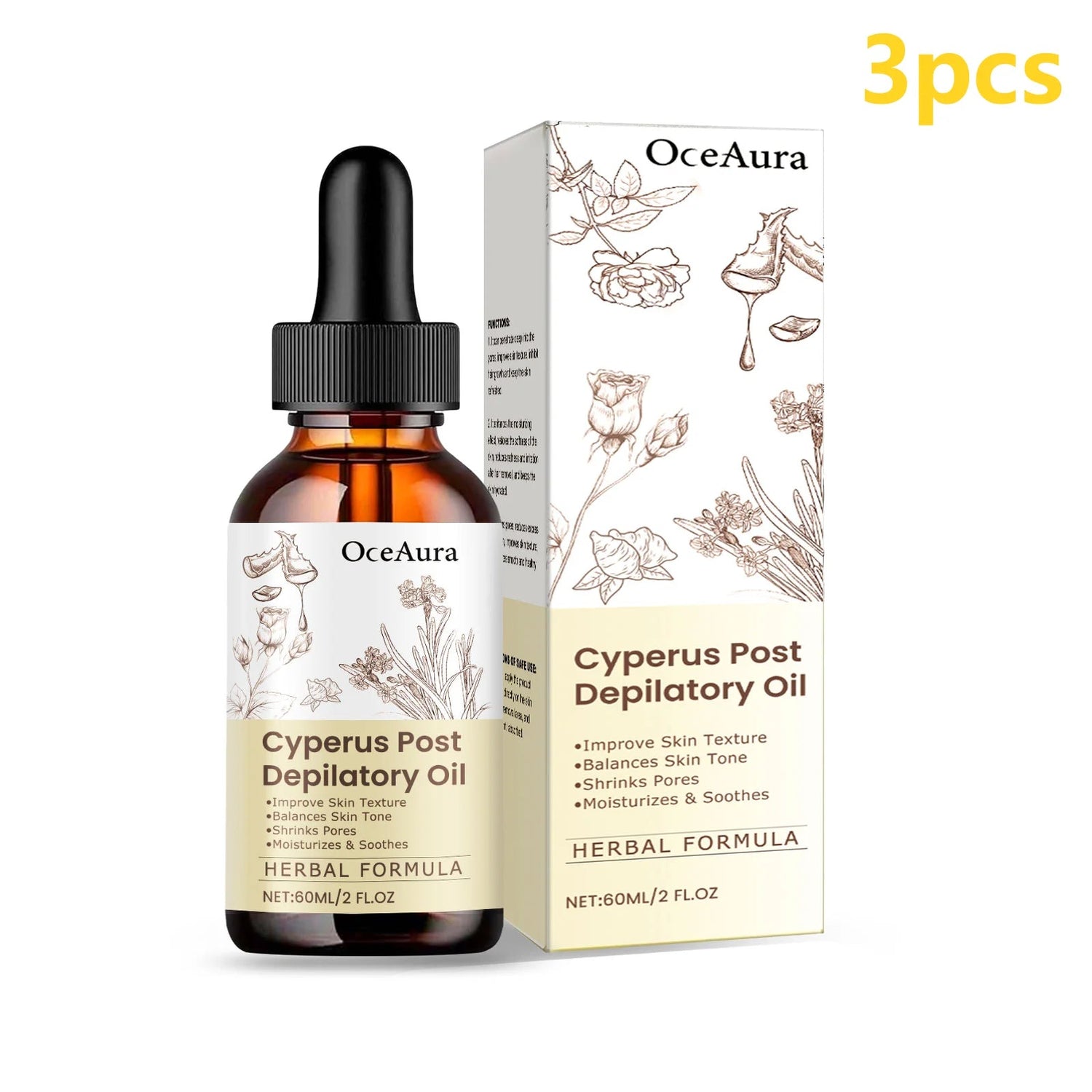 OceAura Cyperus Rotundus Oil for Hair Removal Care Hair Growth Inhibitor Moisturizing Skin Soothing After Shave Oil for Women Khamik Shop Online