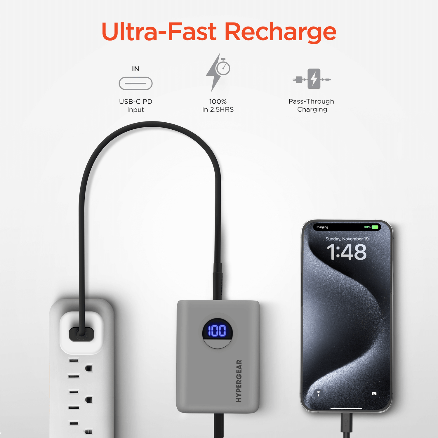 HyperGear PowerPack PRO 10000mAh 20W Power Bank Sky Iapetus