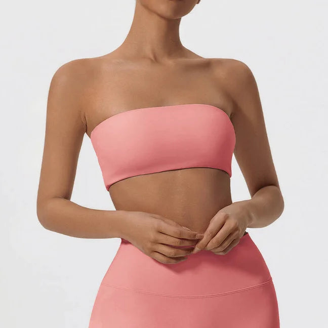 Strapless Sports Bra Gym Crop Top Women Quick-Drying Yoga Clothes Women Tube Bra Fitness Chest Wrap Underwear Workout Bra Female Khamik Shop Online