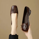 French Style Women Shoes Pumps Leather Shoes for Women Square Head Fashion Shoes Woman Footwear Khamik Shop Online