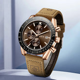 LIGE Leather Watches Men Fashion Business 30M Waterproof Quartz Wristwatch Chronograph Date Luxury Luminous Sports Man Watch+Box Khamik Shop Online