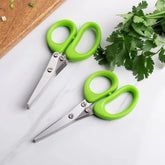 1 piece Multi-functional Stainless Steel 3/5 Layer Kitchen Scissors, Pepper Shredded Chopped Scallion Cutter Cut Cooking Tool Khamik Shop Online