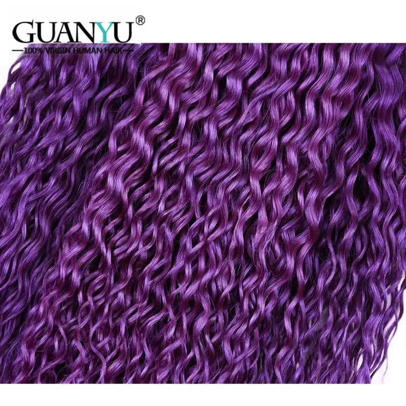 1B/Purple Kinky Curly Ombre Colored Human Hair Bundles 100% Human Hair Extensions 3/4 Bundle Deals Human Hair Weaves Khamik Shop Online