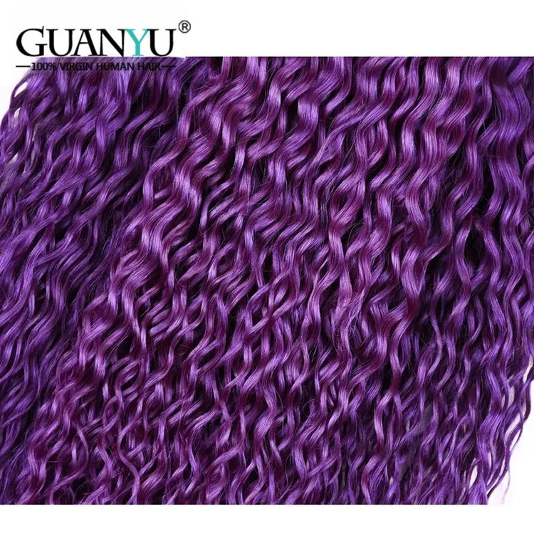 1B/Purple Kinky Curly Ombre Colored Human Hair Bundles 100% Human Hair Extensions 3/4 Bundle Deals Human Hair Weaves Khamik Shop Online