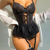 Sexy Erotic Lingerie Women Bra Garters Thongs Patchwork See Through Lingerie Set Ladies Sexy Underwear Set Porn Sexy Costumes Khamik Shop Online