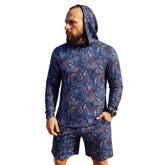 2026 New Camouflage Print Unisex Hooded Two Piece Set Long Sleeve Shirt Shorts Breathable Loose Summer Beach Streetwear Casual W Khamik Shop Online