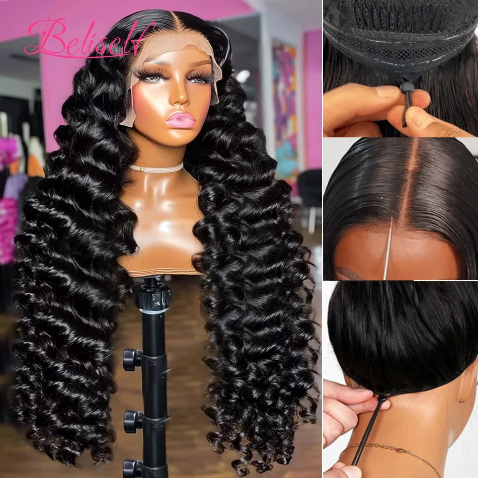13x6 HD Lace Front Human Hair Wigs Loose Wave Glueless Wig Human Hair 13x6 Full HD Lace Frontal Wig Pre Bleached Knots Beliself Khamik Shop Online