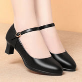 5cm Heels Flight Attendant Work Shoes Women Black Soft Comfortable Pumps Non-Slip Office Shoes for Standing All Day, Size 35-40 Khamik Shop Online