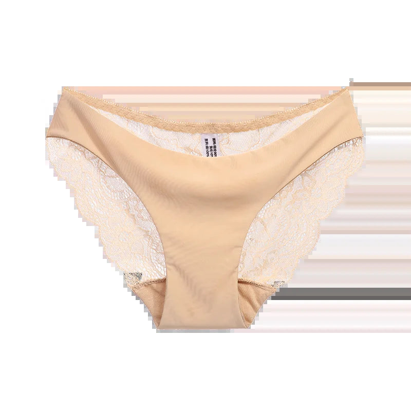 Fashion Lace Underwear Women Panties Sexy Briefs Solid Color Invisible Intimate Lingerie Female Breathable Seamless Panty