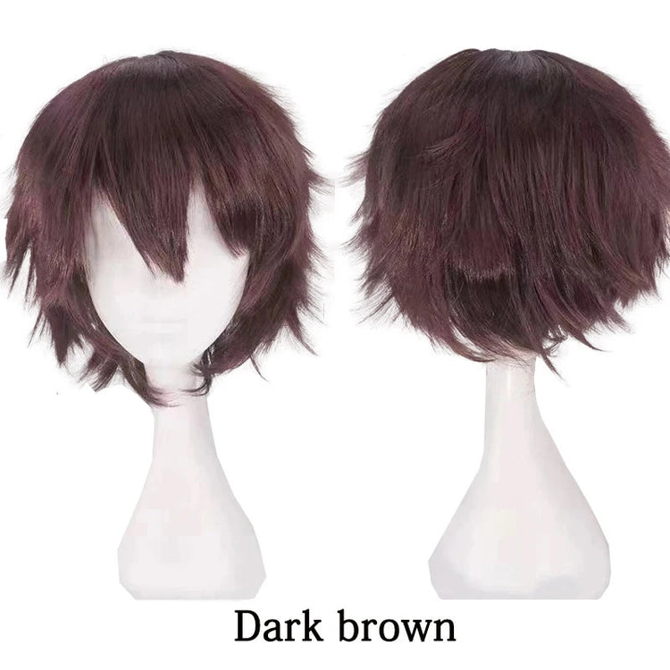 10-Inch Short Straight Hair Suitable For Both Men And Women, Cosplay Synthetic Hair Anime Role-Play Halloween Party Upturned Wig Khamik Shop Online