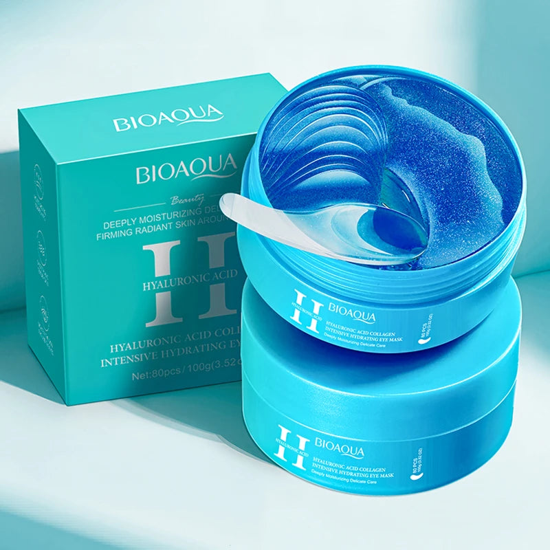 80Pcs BIOAQUA Crystal Collagen Eye Mask anti Dark Circles Anti-Wrinkles Moisturizing Anti-Aging Eye Patches Eyes Skin Care